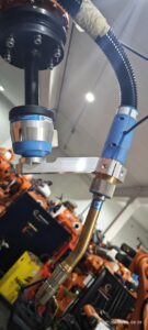 Robotic MIG welding torch assembly detail