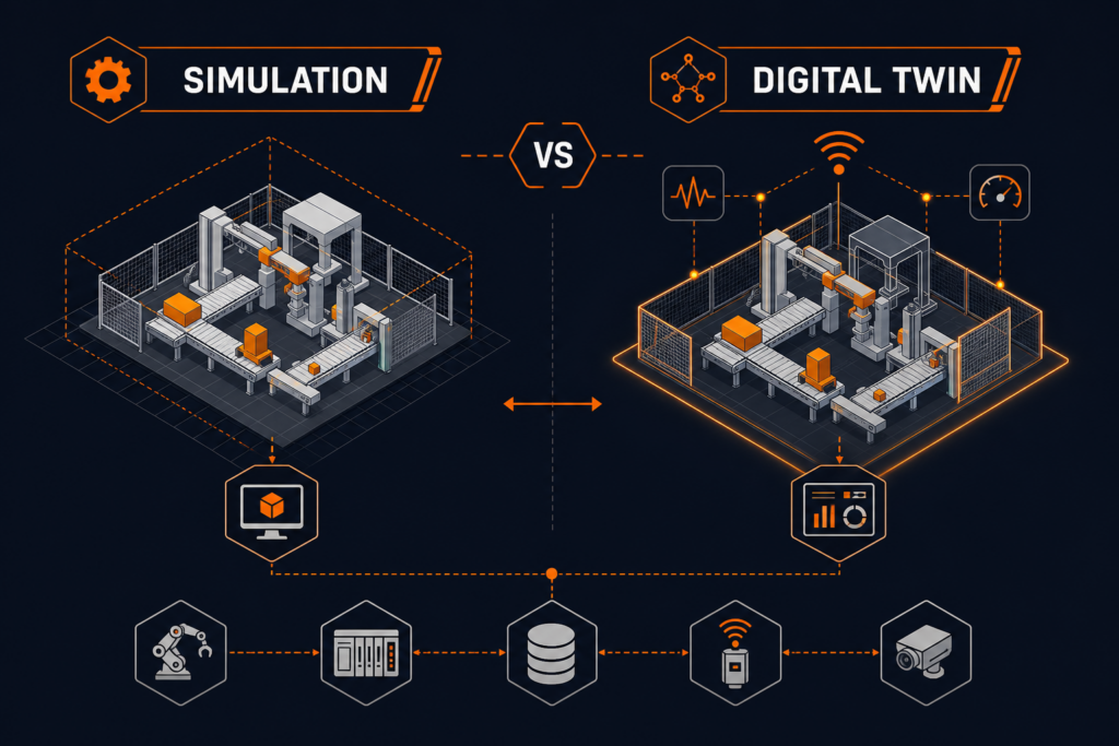 Simulation vs Digital Twin in Virtual Manufacturing