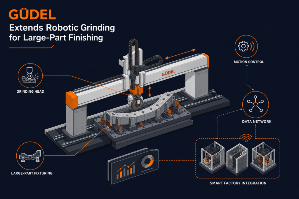 Güdel Extends Robotic Grinding for Large-Part Finishing