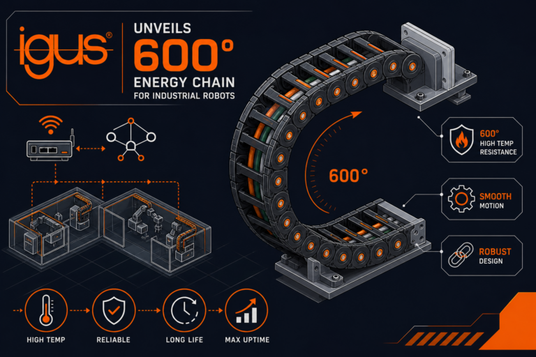 igus Unveils 600° Energy Chain for Industrial Robots
