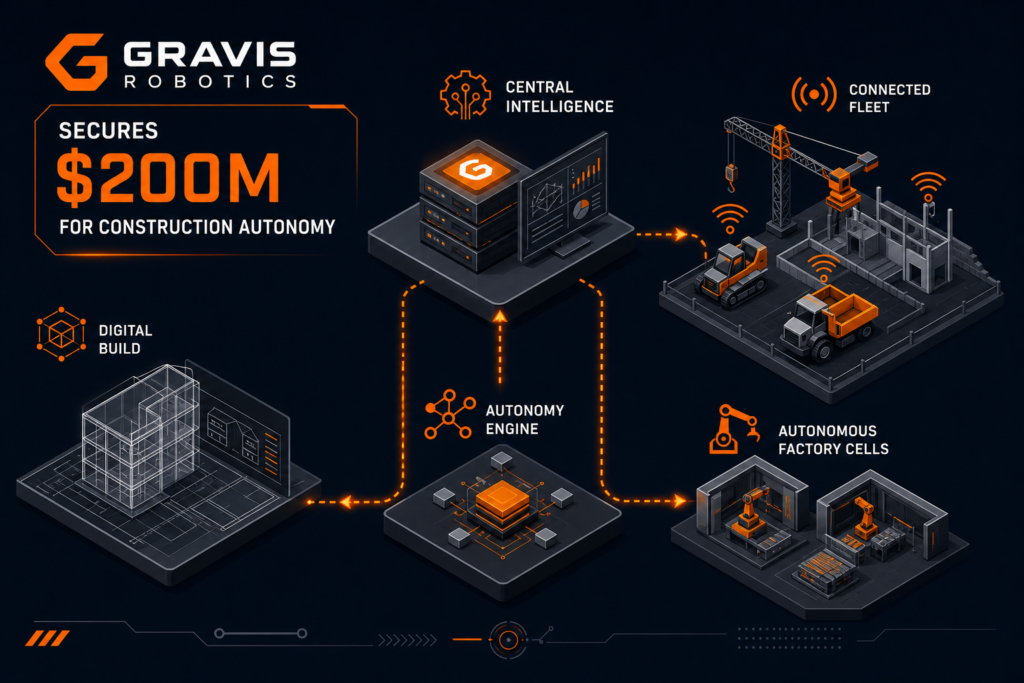 Gravis Robotics obtient 200 millions de dollars pour l&rsquo;autonomie en construction
